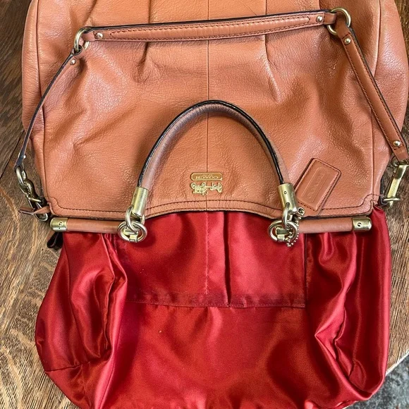 Coach Carrie Satchel in Cognac Leather with Gold Brass Accents - Picture 13 of 16